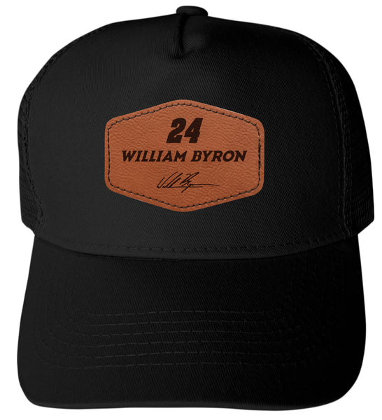 William Byron Raptor #24 Nascar Trucker Hat - Engraved Leather Patch