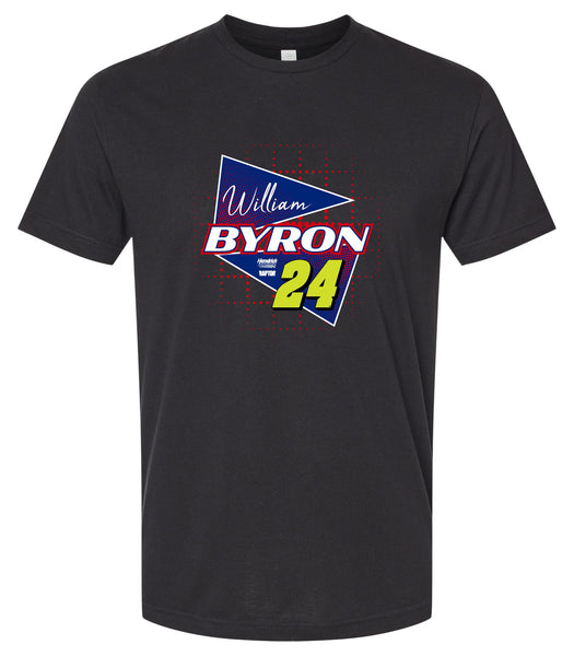 William Byron - Raptor #24 Nascar Offic. LIC. Unisex Cotton Crew Neck T-Shirt - Large Front Retro Design