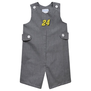 William Byron Vive La Fete Gingham Jon Jon Romper - Black
