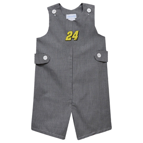William Byron Vive La Fete Gingham Jon Jon Romper - Black