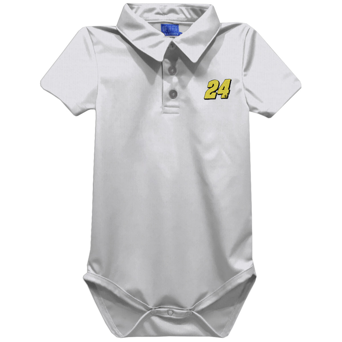 William Byron Vive La Fete Solid Polo Bodysuit - White