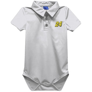 William Byron Vive La Fete Solid Polo Bodysuit - White